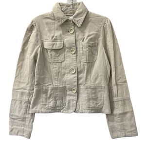 Charlotte Russe Womens Khaki Corduroy Button Up Jacket Size Medium